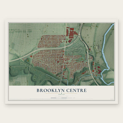 Brooklyn Centre, Ohio map print, the full design