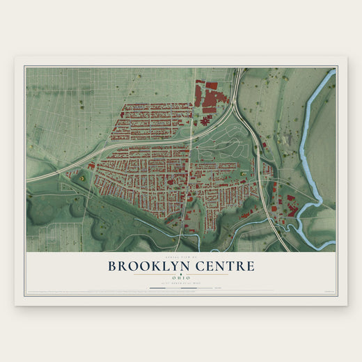 Brooklyn Centre, Ohio map print, the full design