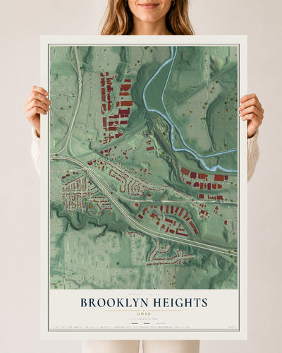 Map of Brooklyn Heights, Ohio, 24 x 36 inch unframed archival matte print