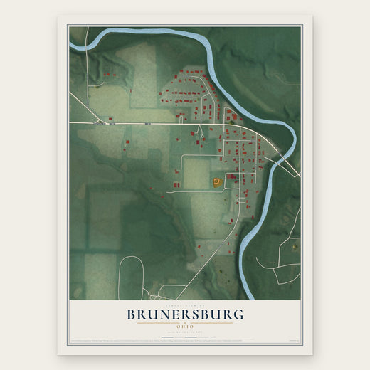 Brunersburg, Ohio map print, the full design