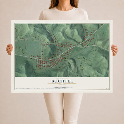 Map of Buchtel, Ohio, 24 x 36 inch unframed archival matte print