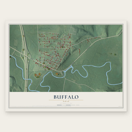 Buffalo, Ohio map print, the full design