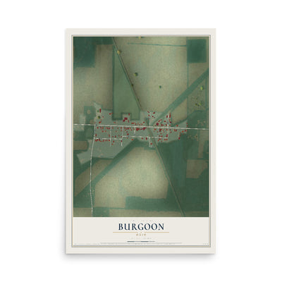 Map of Burgoon, Ohio, 12 x 18 inch unframed archival matte print