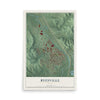 Map of Byesville, Ohio, 12 x 18 inch unframed archival matte print