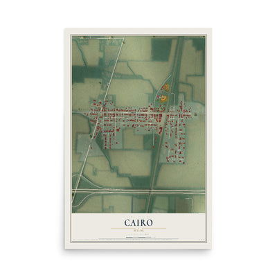 Map of Cairo, Ohio, 12 x 18 inch unframed archival matte print