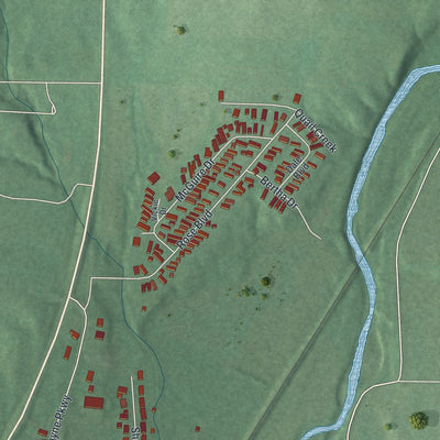 Second close-up of the map of Camden, Ohio print showing more streets and buildings