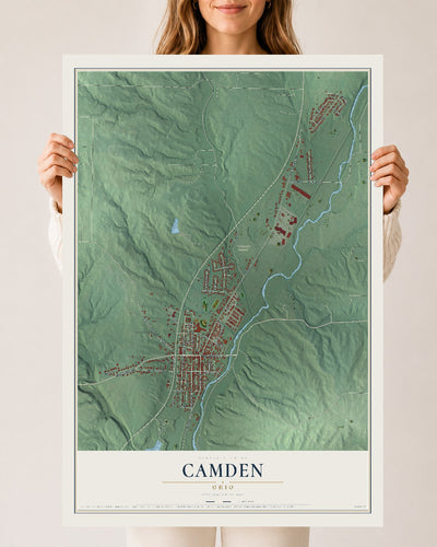 Map of Camden, Ohio, 24 x 36 inch unframed archival matte print