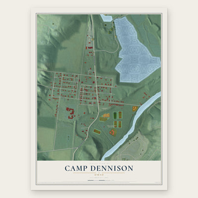 Camp Dennison, Ohio map print, the full design