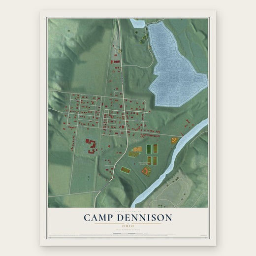 Camp Dennison, Ohio map print, the full design