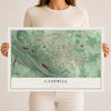 Map of Campbell, Ohio, 12 x 18 inch unframed archival matte print
