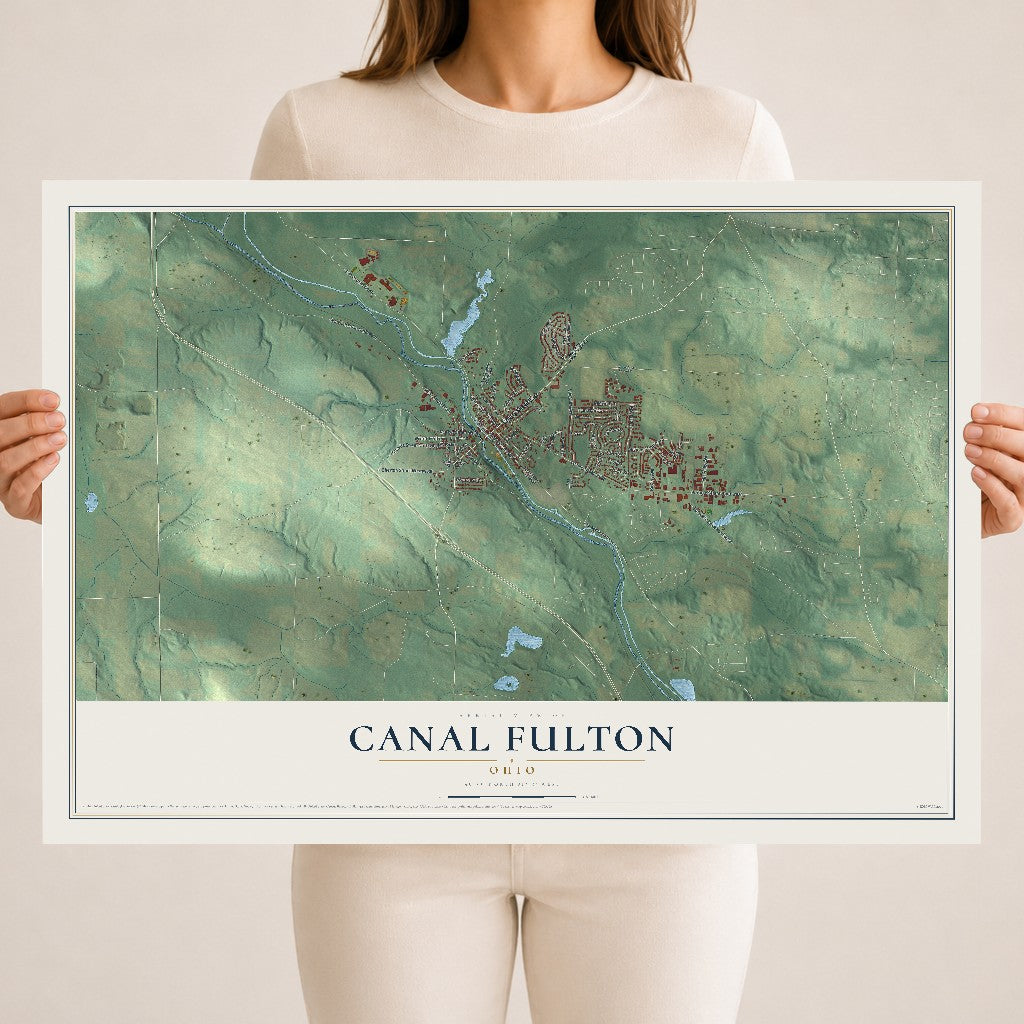 Map of Canal Fulton, Ohio, 18 x 24 inch unframed archival matte print