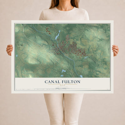 Map of Canal Fulton, Ohio, 24 x 36 inch unframed archival matte print