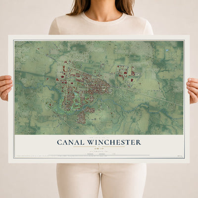 Map of Canal Winchester, Ohio, 18 x 24 inch unframed archival matte print
