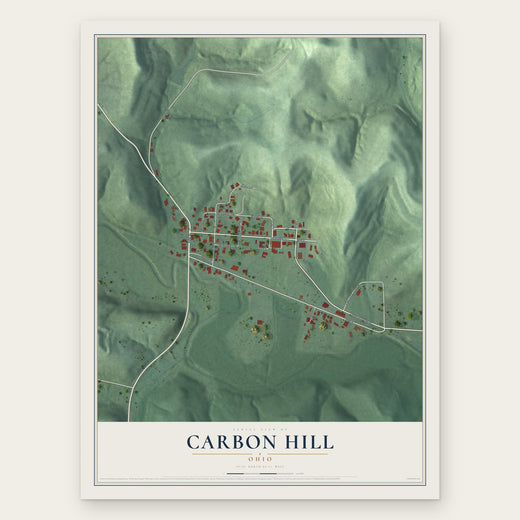 Carbon Hill, Ohio map print, the full design