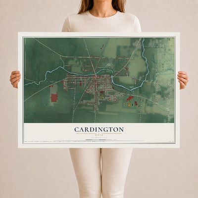 Map of Cardington, Ohio, 24 x 36 inch unframed archival matte print