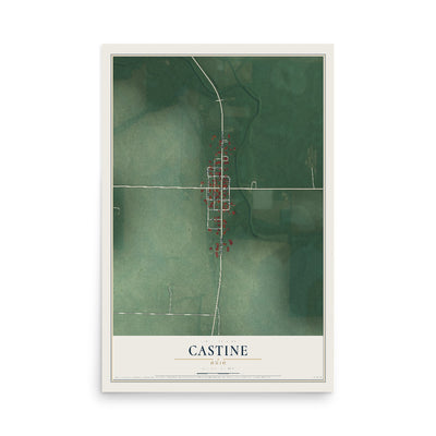 Map of Castine, Ohio, 12 x 18 inch unframed archival matte print