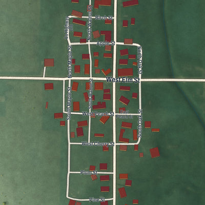 Close-up of the map of Castine, Ohio print showing street and building detail