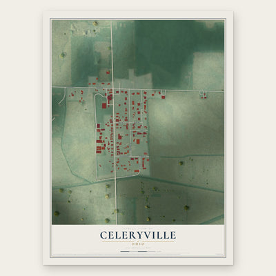 Celeryville, Ohio map print, the full design
