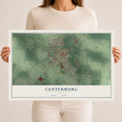 Map of Centerburg, Ohio, 12 x 18 inch unframed archival matte print