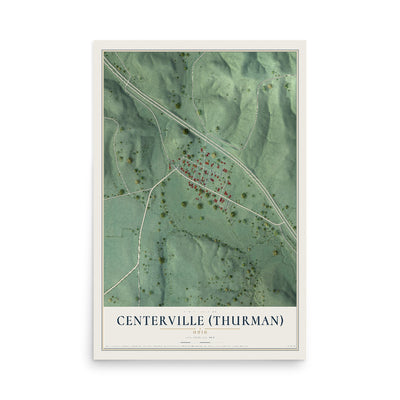 Map of Centerville (Thurman), Ohio, 12 x 18 inch unframed archival matte print