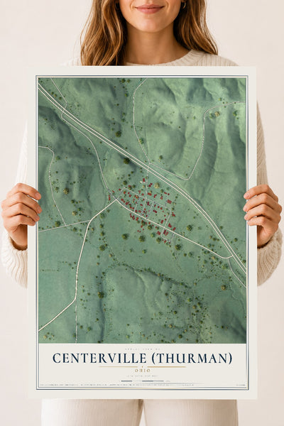 Map of Centerville (Thurman), Ohio, 18 x 24 inch unframed archival matte print