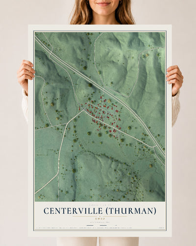 Map of Centerville (Thurman), Ohio, 24 x 36 inch unframed archival matte print