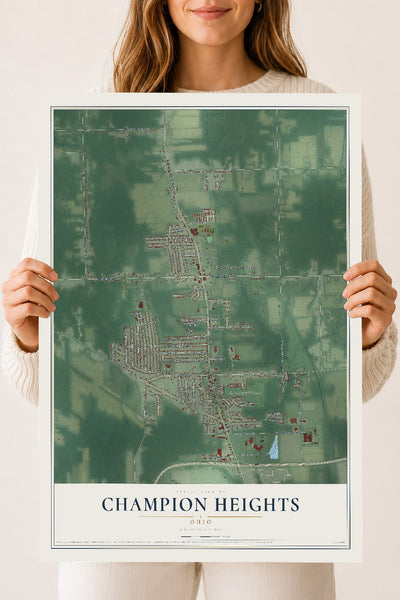 Map of Champion Heights, Ohio, 18 x 24 inch unframed archival matte print