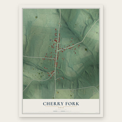 Cherry Fork, Ohio map print, the full design