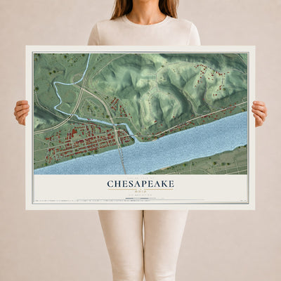 Map of Chesapeake, Ohio, 24 x 36 inch unframed archival matte print