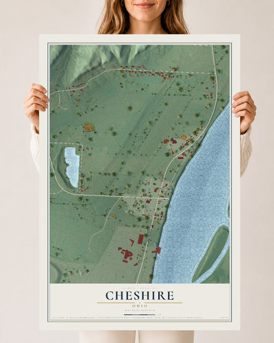 Map of Cheshire, Ohio, 24 x 36 inch unframed archival matte print