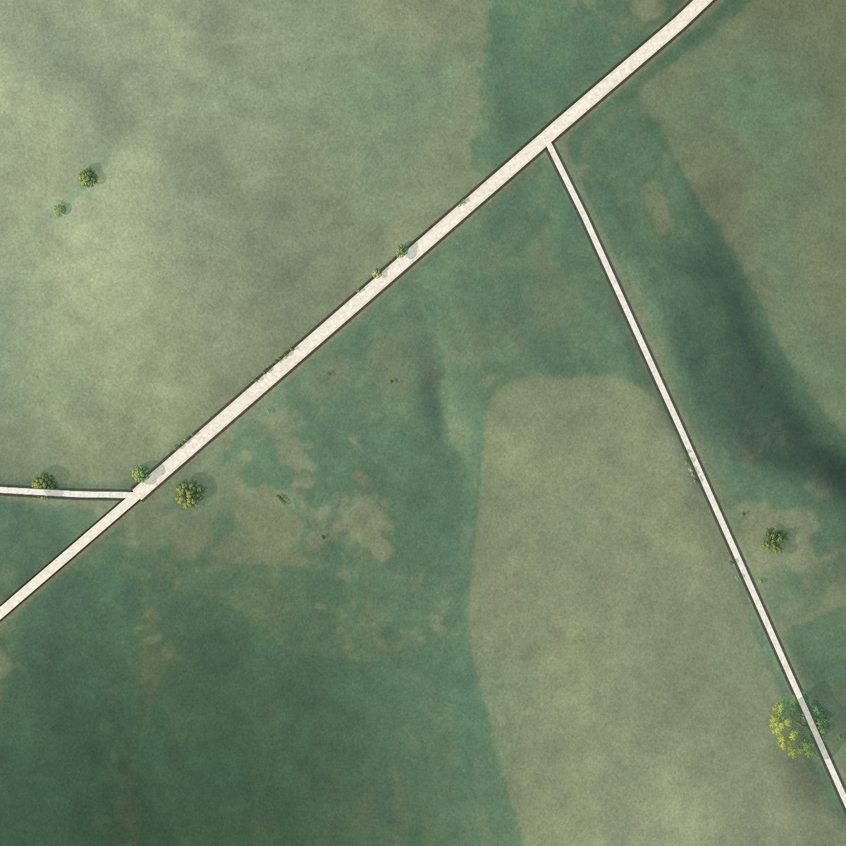 Second close-up of the map of Chesterville, Ohio print showing more streets and buildings