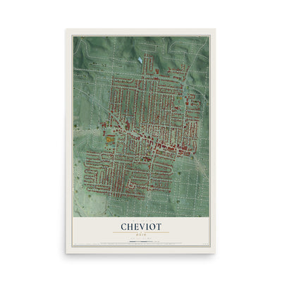 Map of Cheviot, Ohio, 12 x 18 inch unframed archival matte print