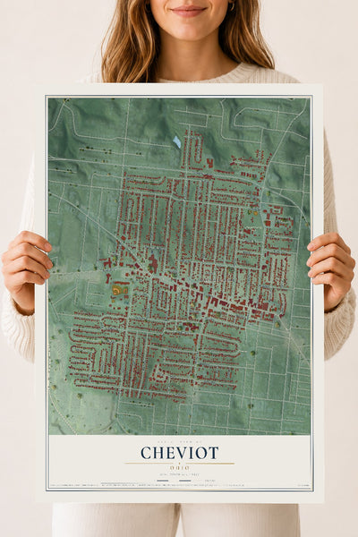 Map of Cheviot, Ohio, 18 x 24 inch unframed archival matte print