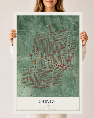 Map of Cheviot, Ohio, 24 x 36 inch unframed archival matte print