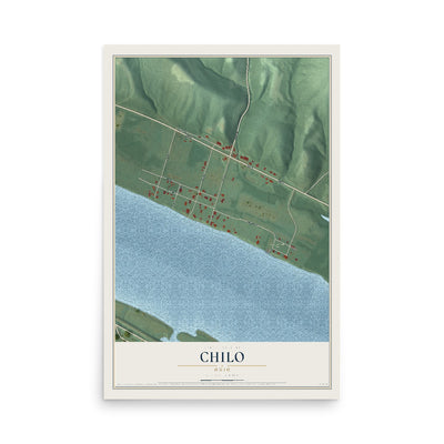 Map of Chilo, Ohio, 12 x 18 inch unframed archival matte print
