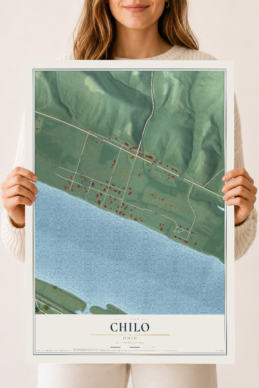 Map of Chilo, Ohio, 18 x 24 inch unframed archival matte print