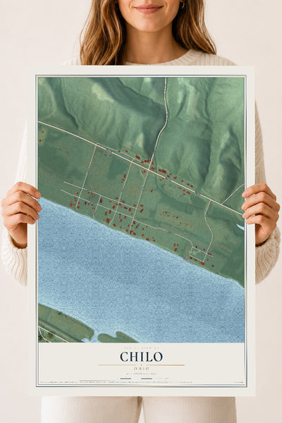 Map of Chilo, Ohio, 18 x 24 inch unframed archival matte print