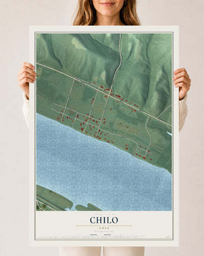 Map of Chilo, Ohio, 24 x 36 inch unframed archival matte print