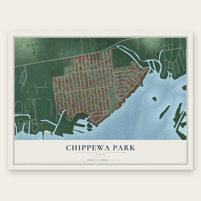 Chippewa Park, Ohio map print, the full design