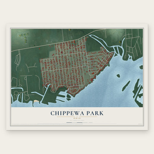 Chippewa Park, Ohio map print, the full design