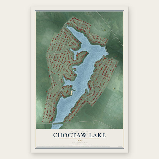 Choctaw Lake, Ohio map print, the full design