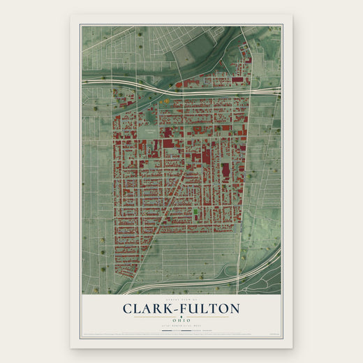 Clark-Fulton, Ohio map print, the full design