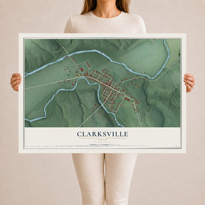 Map of Clarksville, Ohio, 24 x 36 inch unframed archival matte print