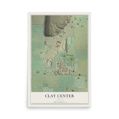 Map of Clay Center, Ohio, 12 x 18 inch unframed archival matte print