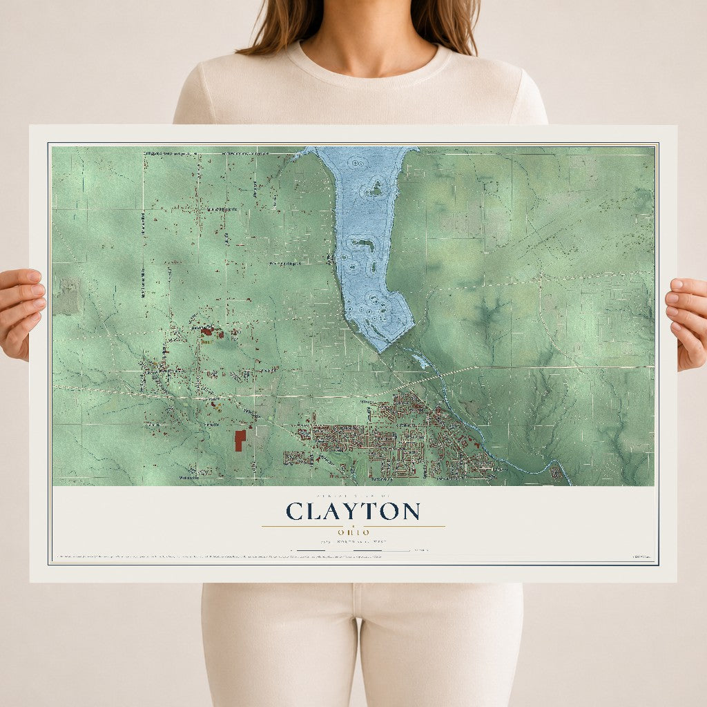 Map of Clayton, Ohio, 18 x 24 inch unframed archival matte print