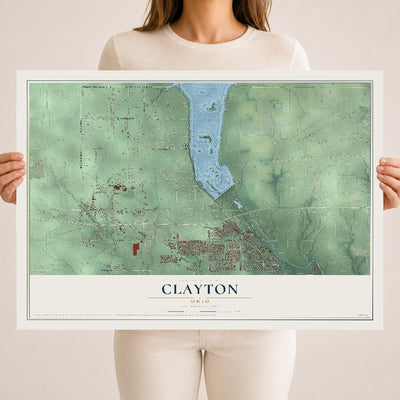 Map of Clayton, Ohio, 18 x 24 inch unframed archival matte print