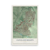 Map of Cleveland Heights, Ohio, 12 x 18 inch unframed archival matte print