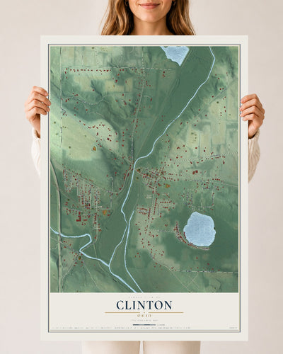 Map of Clinton, Ohio, 24 x 36 inch unframed archival matte print
