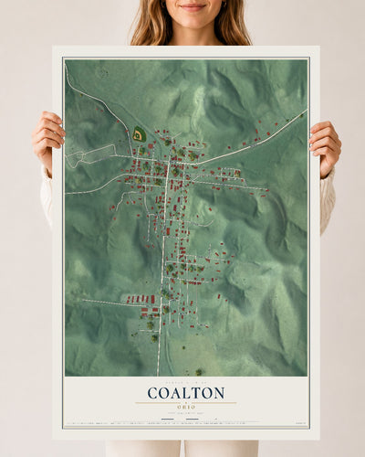 Map of Coalton, Ohio, 24 x 36 inch unframed archival matte print
