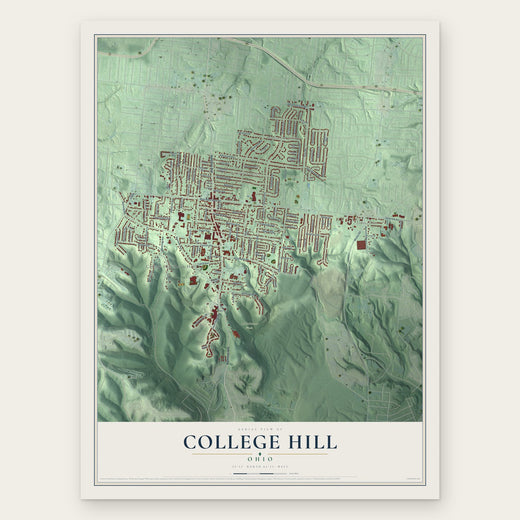 College Hill, Ohio map print, the full design